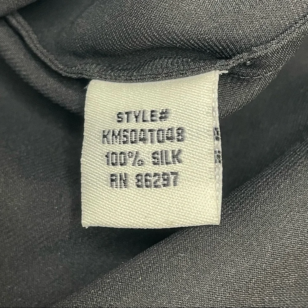 100% Silk Black Floral Embroidered Knee Length Skirt Size 6 Like New - Picture 14 of 17